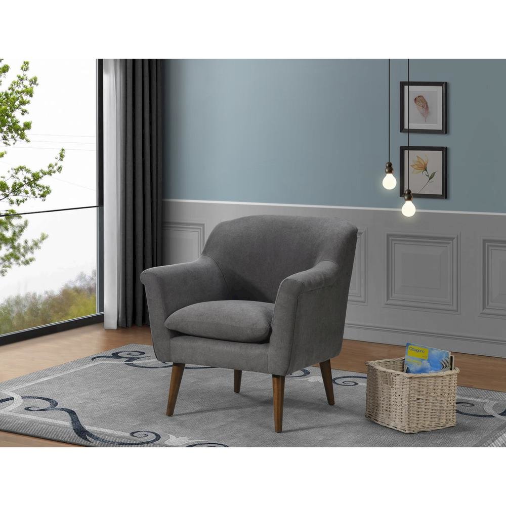 Shelby Gray Woven Fabric Armchair