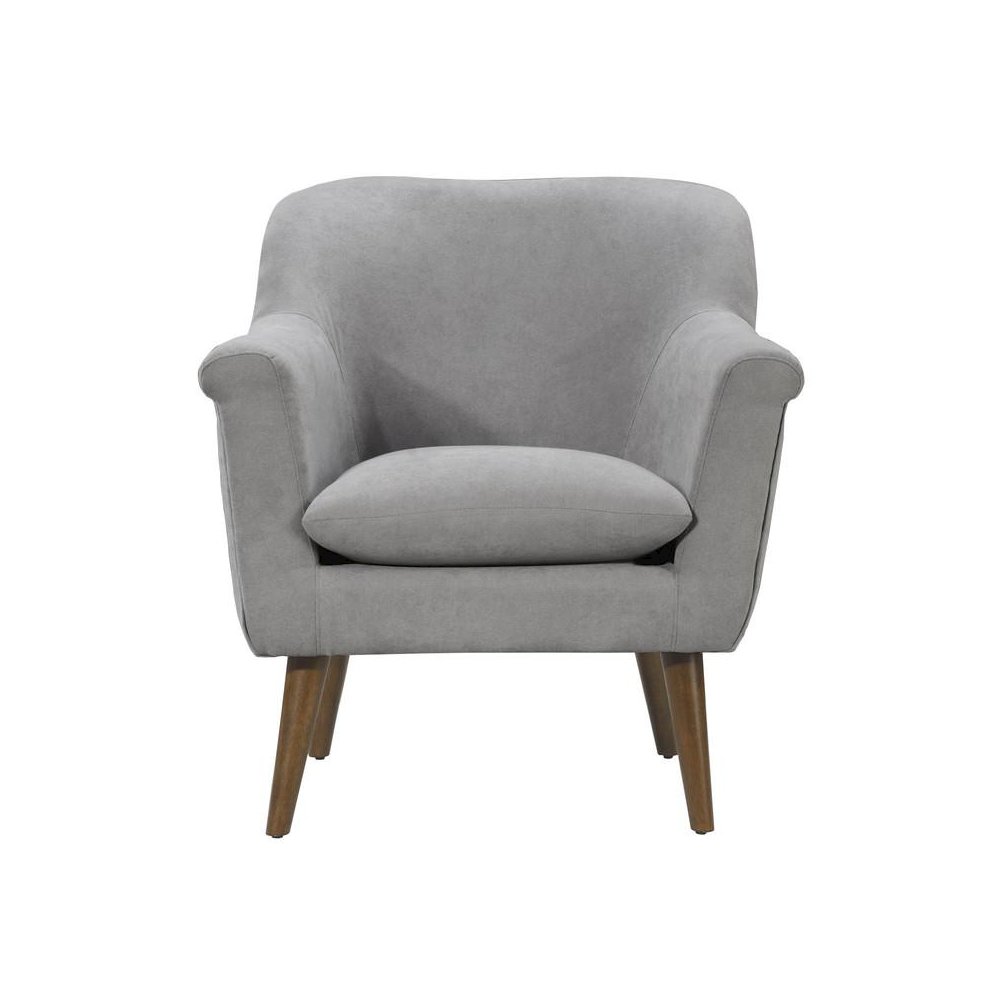 Shelby Steel Gray Woven Fabric Armchair