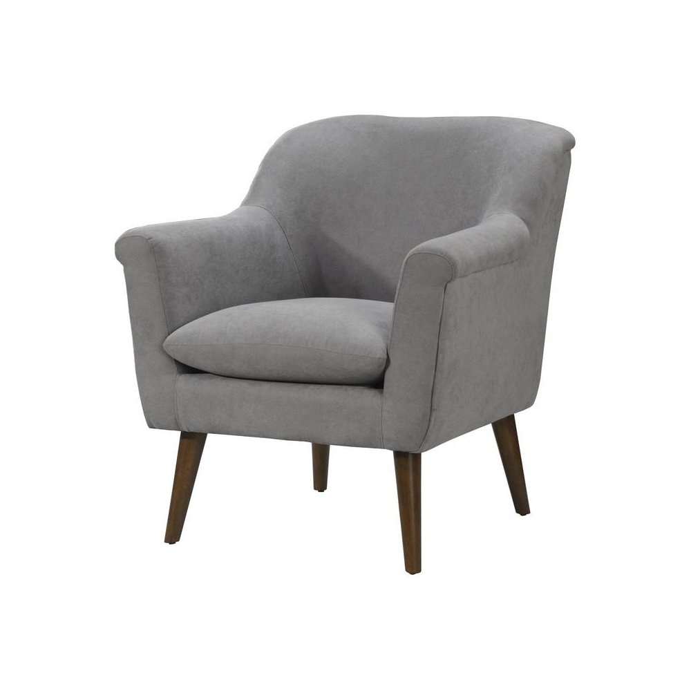 Shelby Steel Gray Woven Fabric Armchair