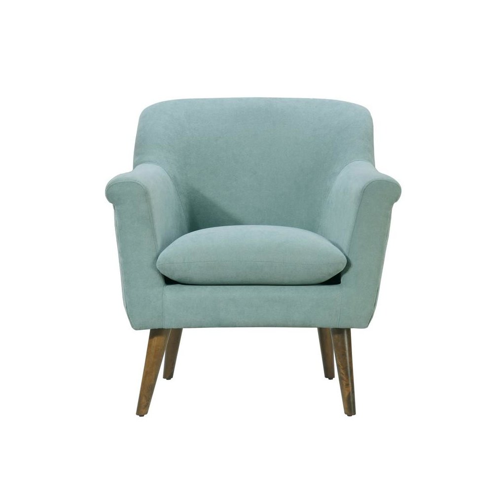 Shelby Aquamarine Teal Woven Fabric Armchair
