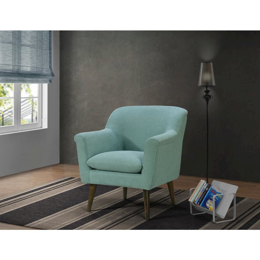 Shelby Aquamarine Teal Woven Fabric Armchair