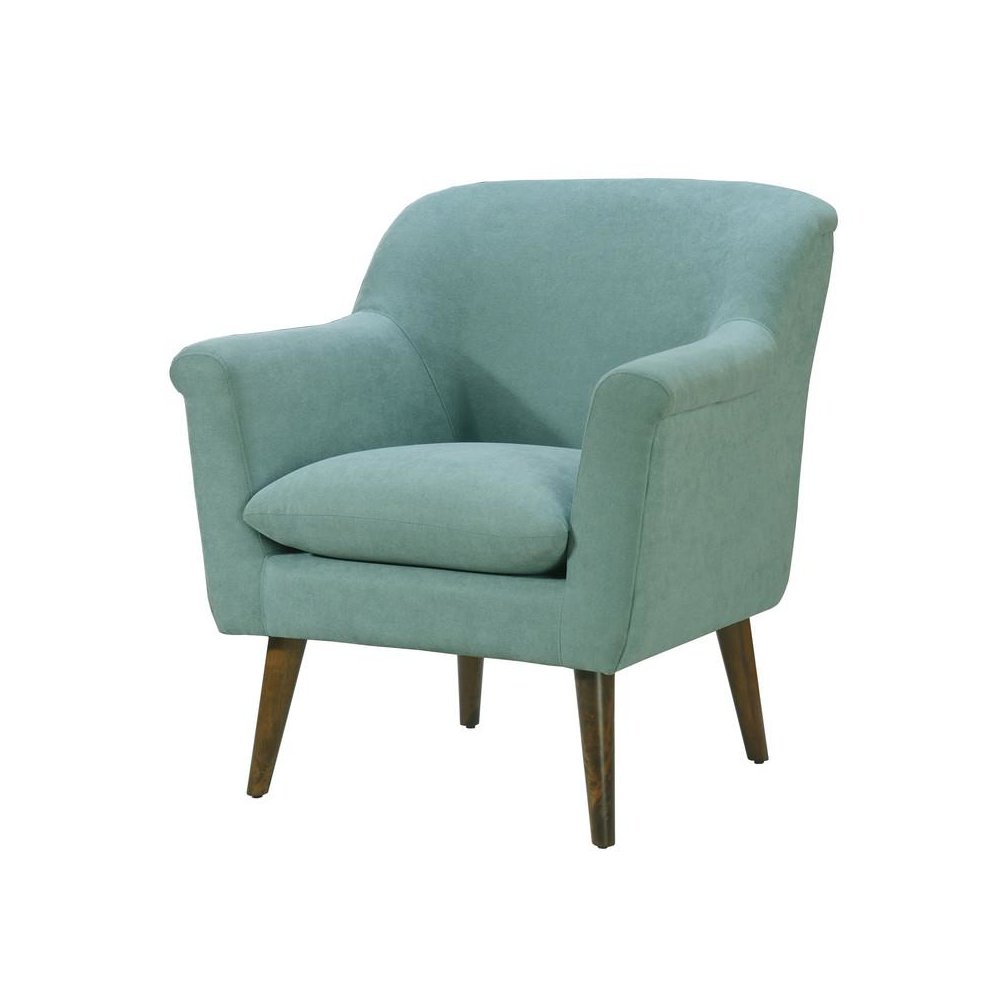 Shelby Aquamarine Teal Woven Fabric Armchair