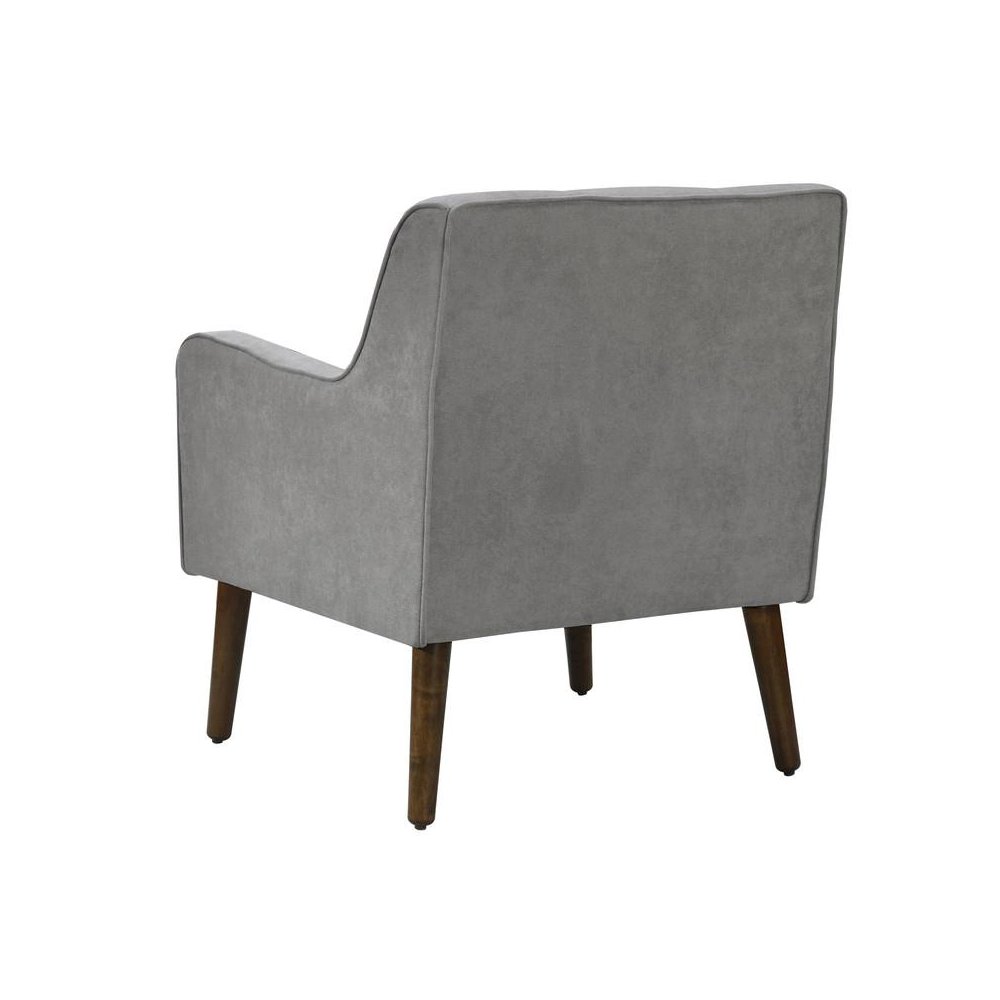 Ryder Mid Century Modern Steel Gray Woven Fabric Tufted Armchair
