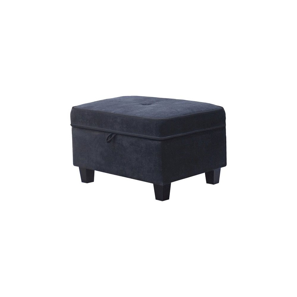 99.5″W Black Fabric Sectional Sofa with Left-Facing Chaise Storage Ottoman
