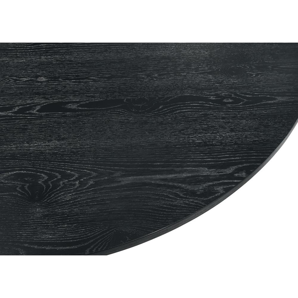 Jasper Ebony Black 3 Piece 47″ Round Dining Table Set with Gray Barrel Chairs