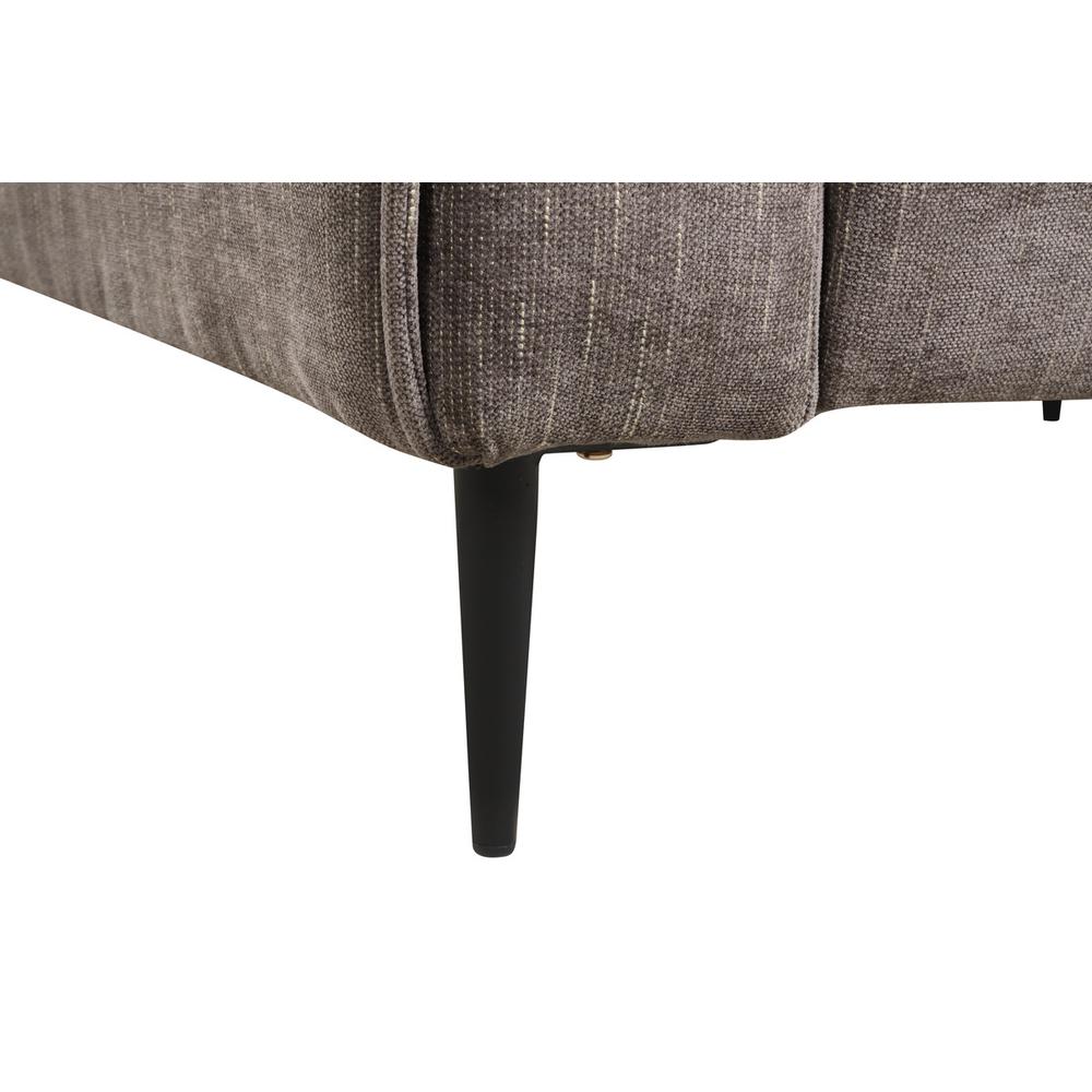 Valentina Gray Chenille Chair with Metal Legs and Throw Pillow