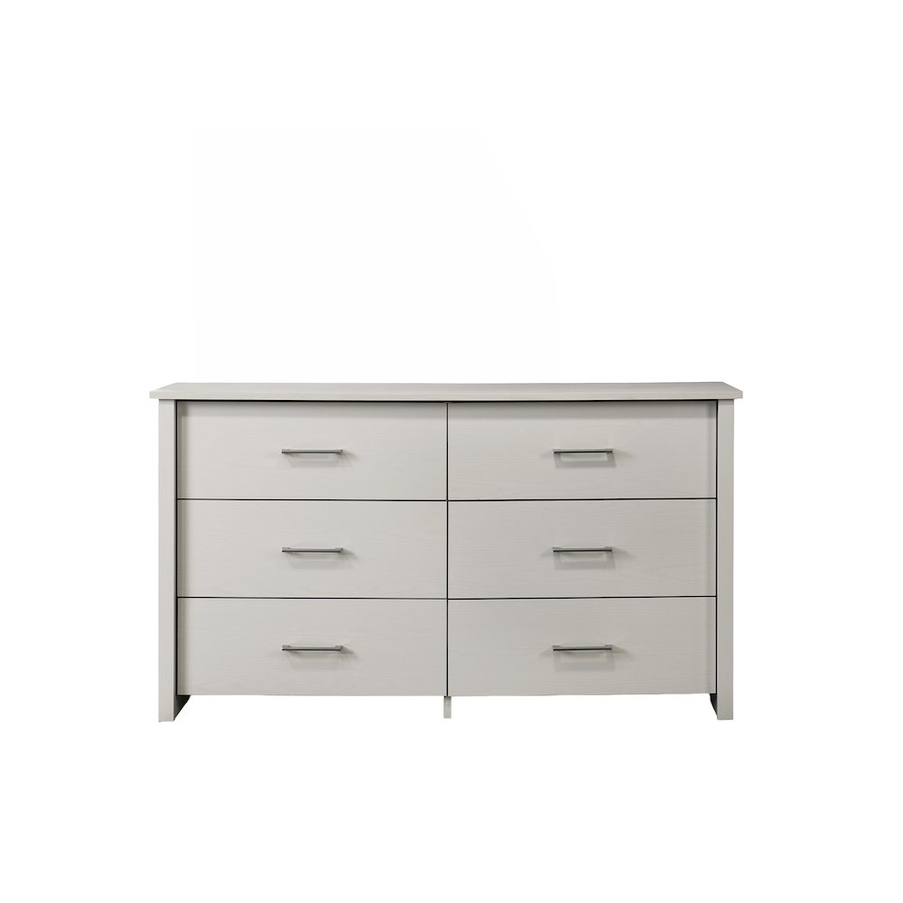 Celeste 3 pc White Dresser Chest Nighstand Bedroom Set