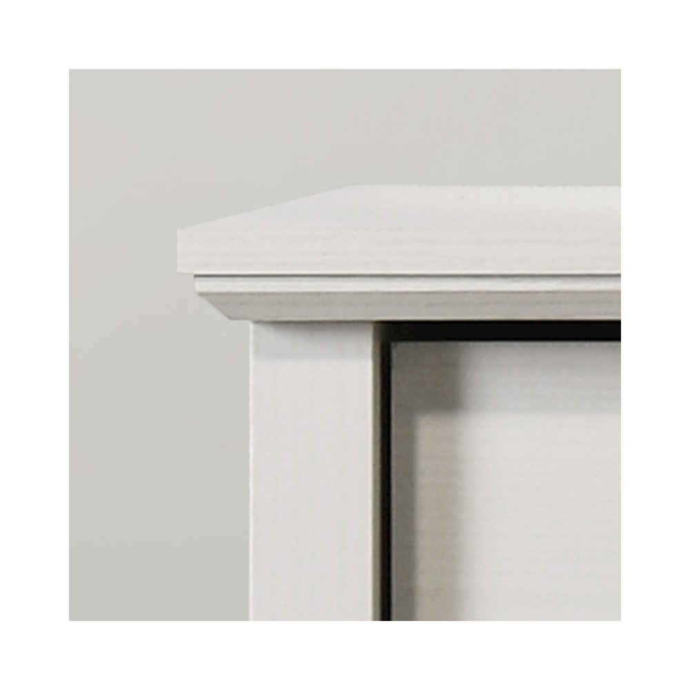 Elara 32″W White 4-Drawer Chest with Black Handles