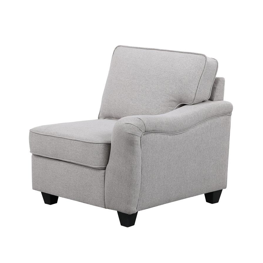Leo Light Gray Linen 8Pc Modular L-Shape Sectional Sofa and Ottoman