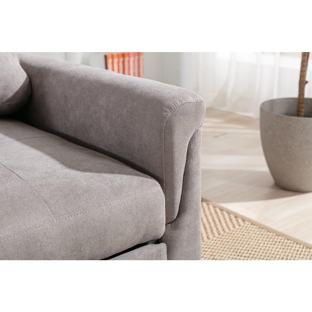 Hannah Gray Woven Convertible Armchair