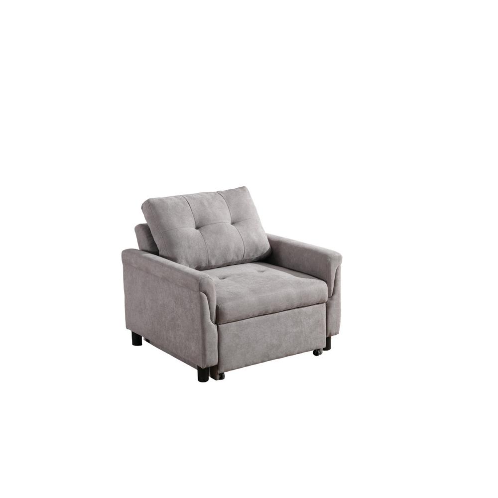 Hannah Gray Woven Convertible Armchair