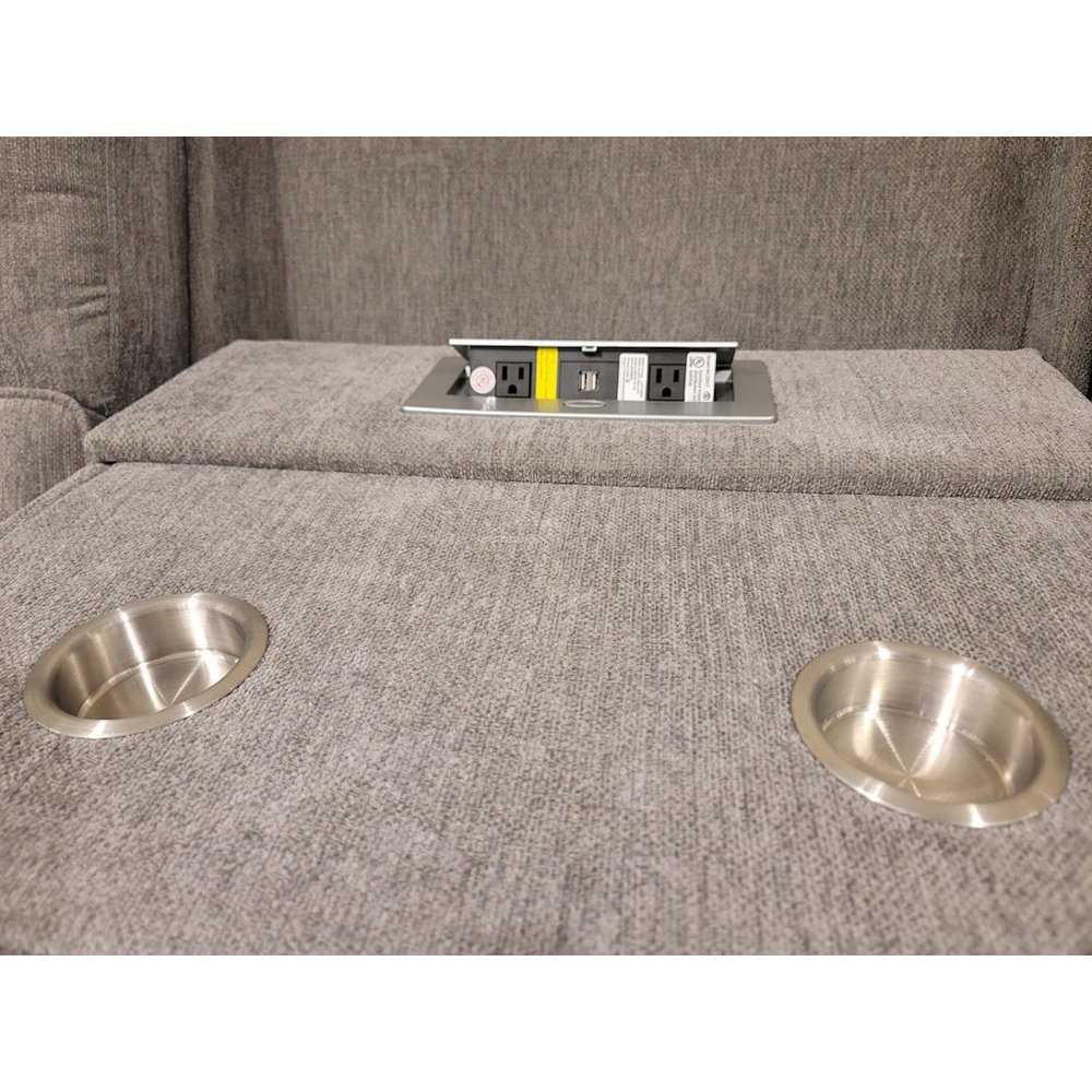 Anthony 114″ Wide Light Gray Chenille Fabric Power Reclining Sectional