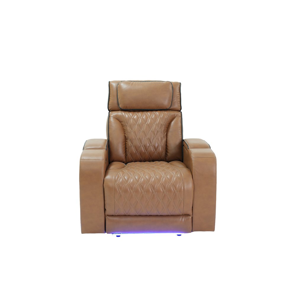 38″ Light Brown Leather Aire Transformer Power Reclining Chair