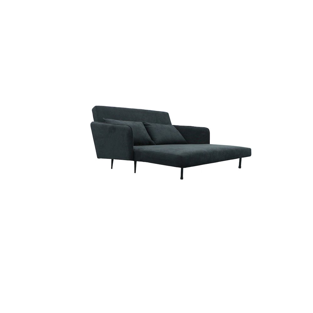 Lawson 61″W Black Fabric Convertible Loveseat Sleeper with Pillows