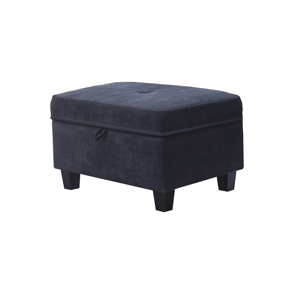 Harmony 99″W Black Sectional Sofa with Left-Facing Chaise and Storage Ottoman