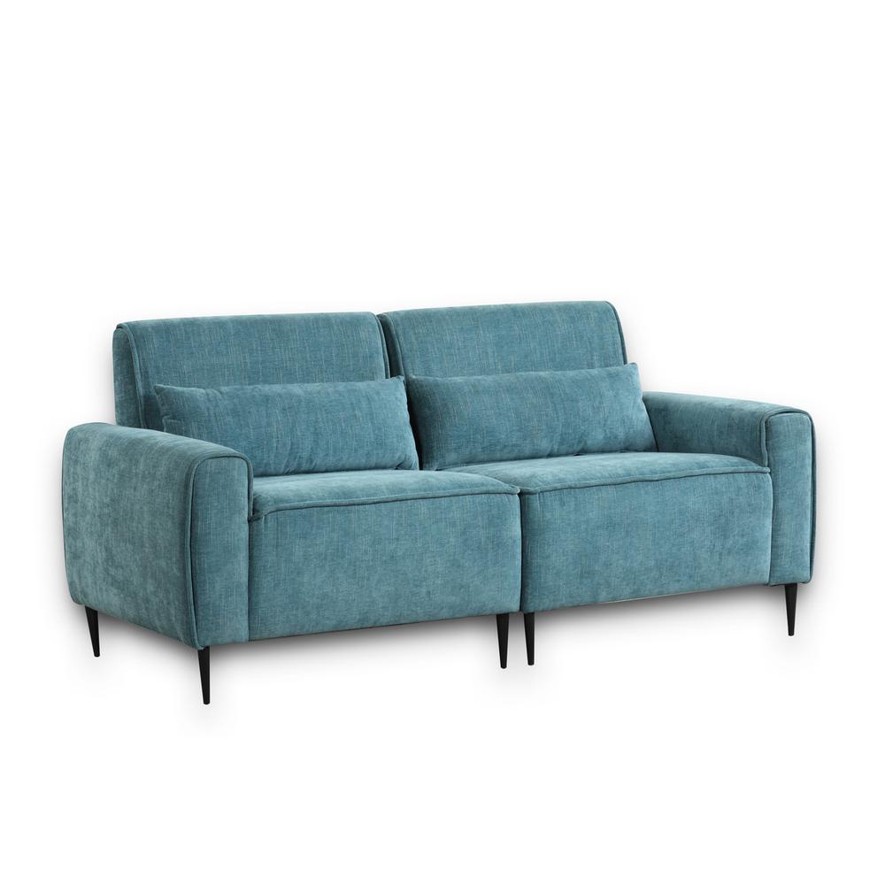 Valentina Blue Chenille Sofa Loveseat Chair Living Room Set