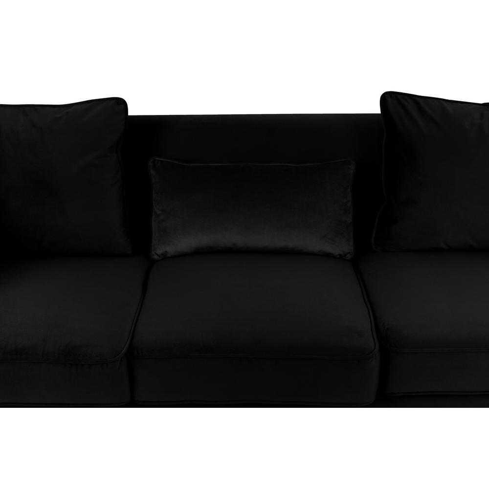 Bayberry Black Velvet Sofa Loveseat Chair Living Room Set
