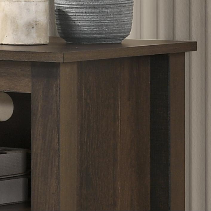 Benito Dark Dusty Brown 70″ Wide TV Stand with Open Shelves and Cable Management