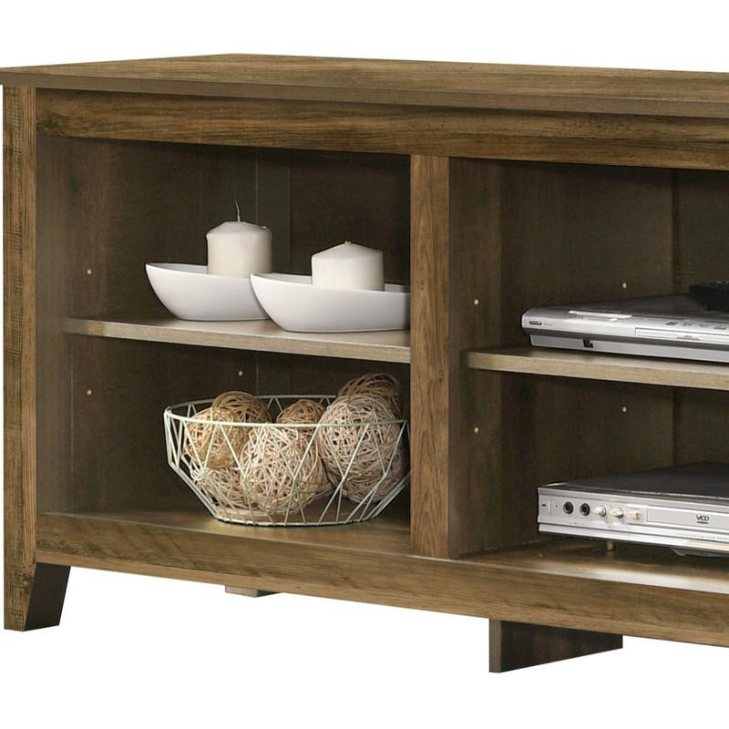 70″W TV Stand with Open Shelves and Cable Management