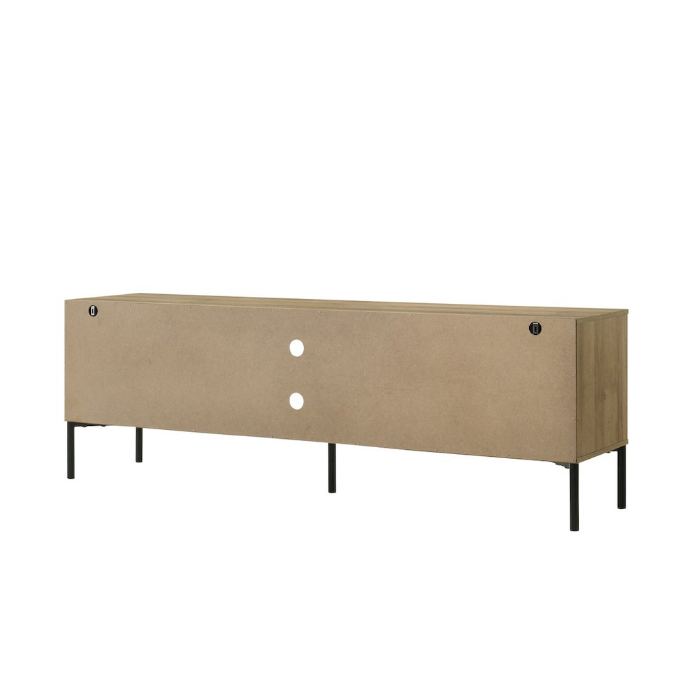 Burke 70″W White and Oak 2-Door TV Stand