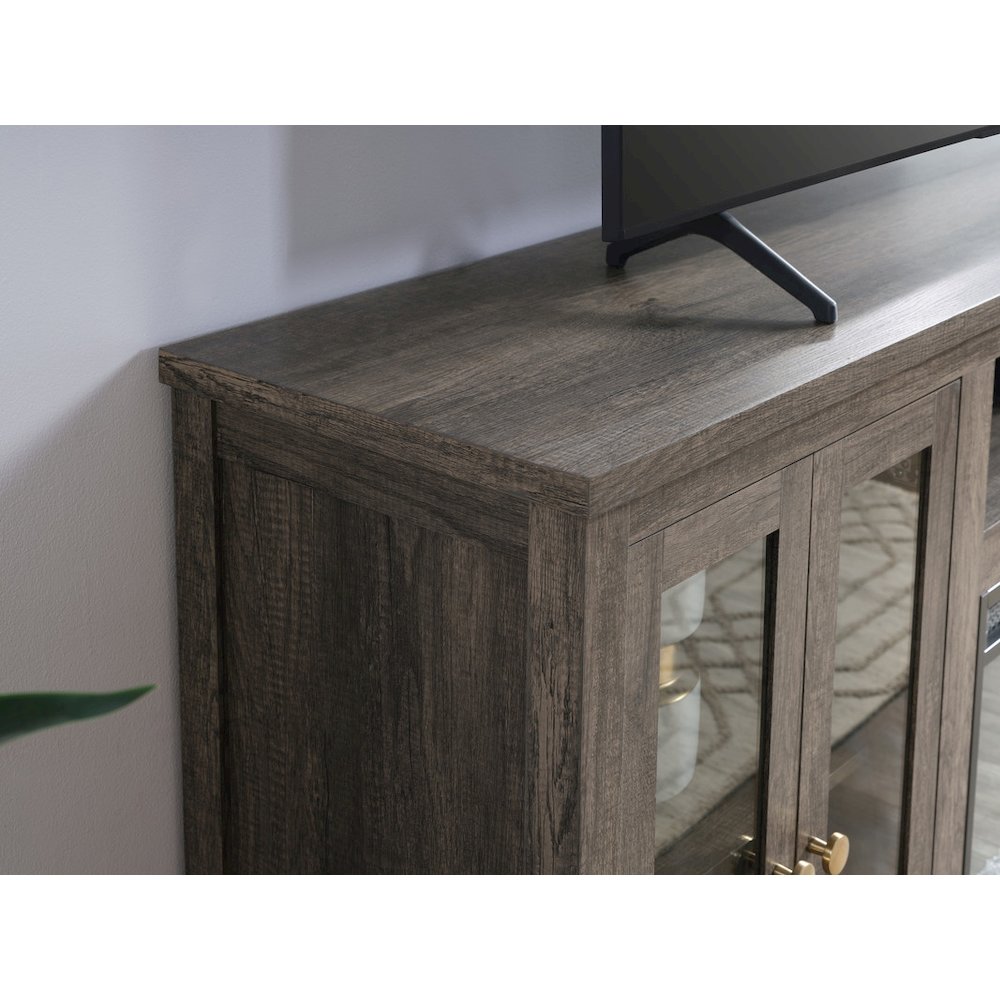 Ellington 70″W Gray Walnut Finish Fireplace TV Stand Console with Heater