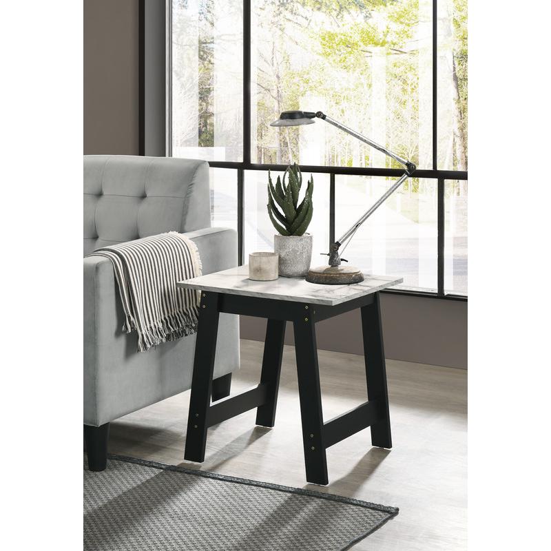 Hale Black Velvet Armchairs and End Table Living Room Set