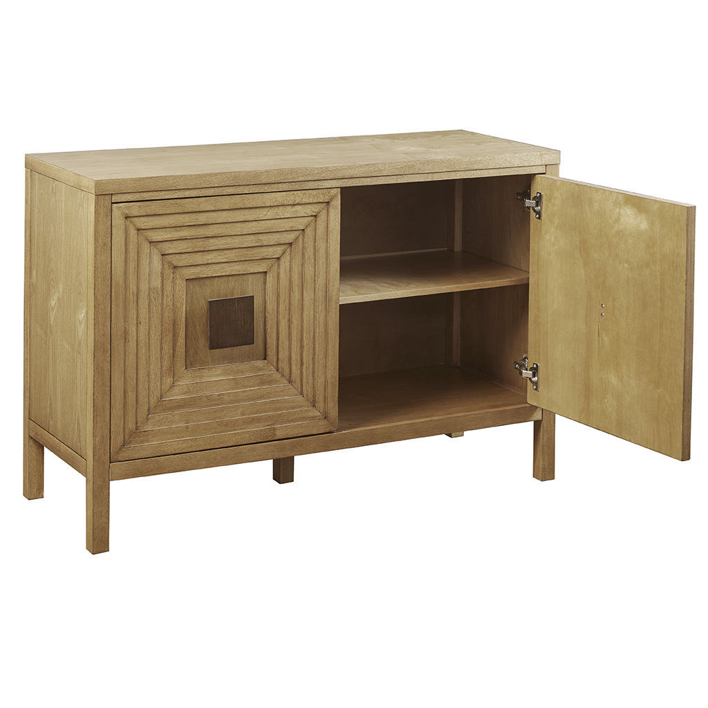 Paige Geometric 2-Door Storage Cabinet with Adjustable Shelves