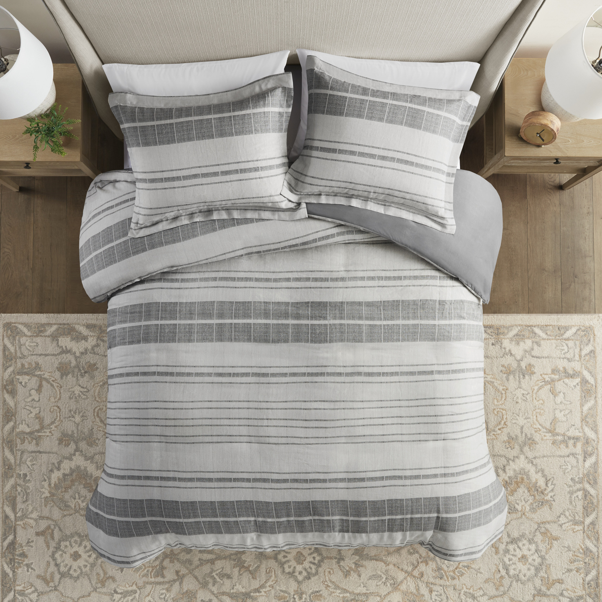 Rhodes 3 Piece Stripe Duvet Cover Set