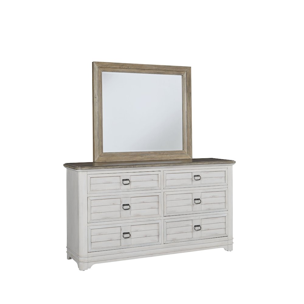 Meadowbrook Double Dresser with Mirror – Whitewash