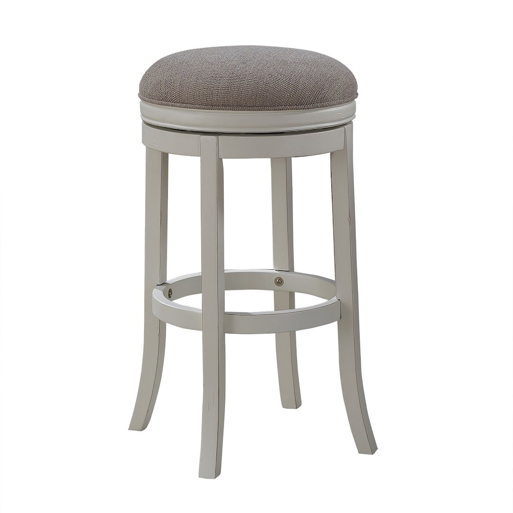 Aversa 34″ Backless Swivel Stool – Distressed Antique White