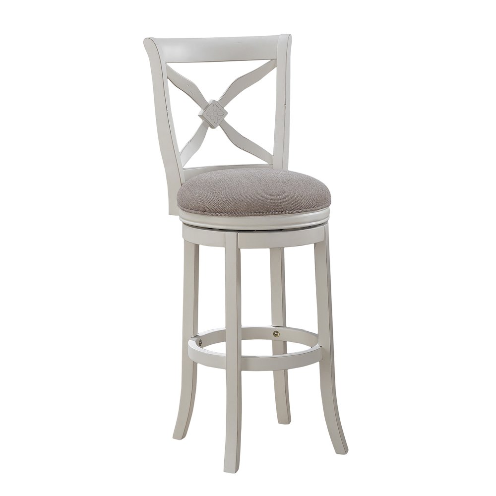 Accera 34″ Swivel Stool – Distressed Antique White