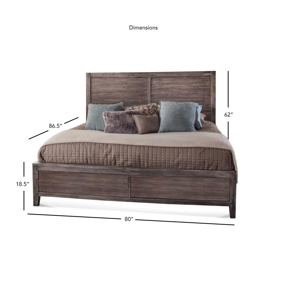 Aurora King Panel Bed – With Panel Footboard – Weathered Grey