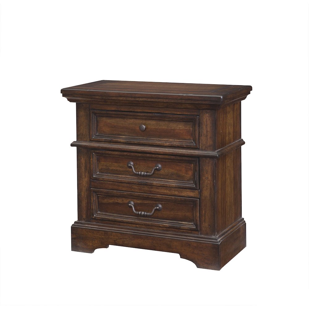 Stonebrook 3-Drawer Nightstand – Tobacco Finish