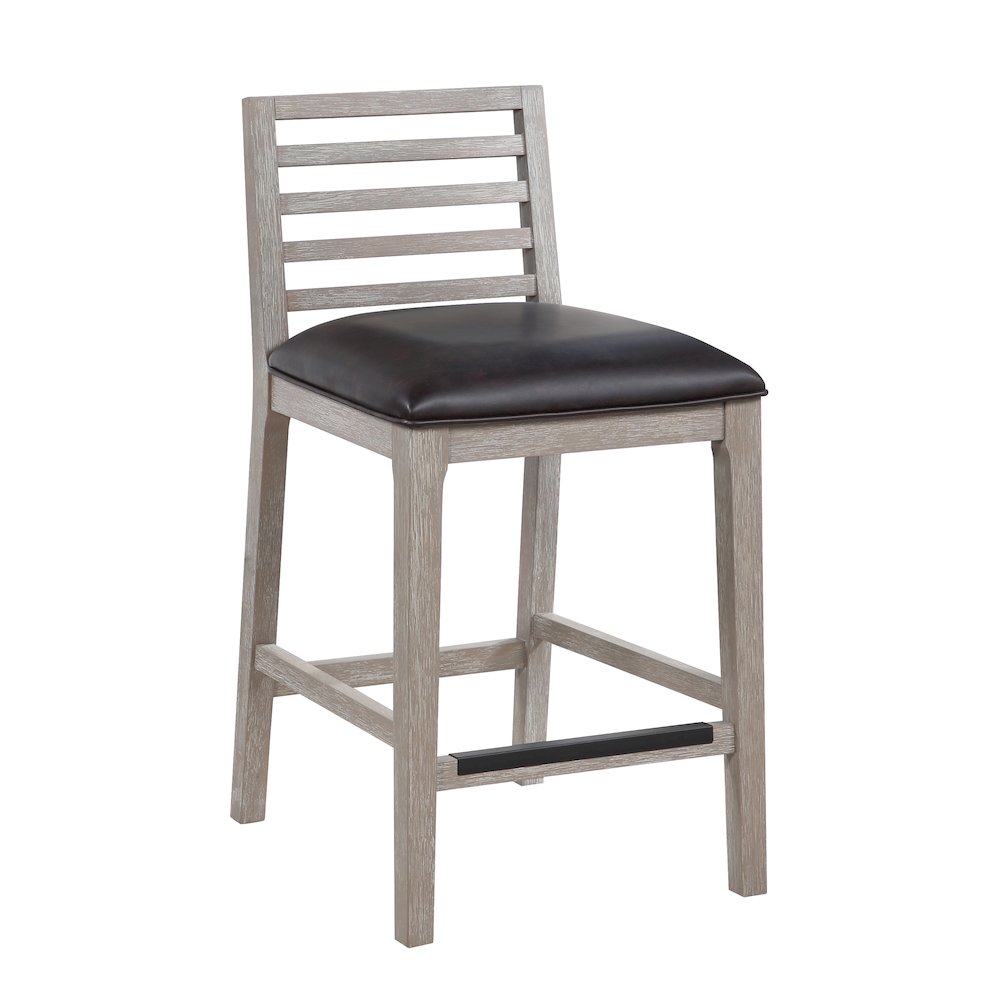 Siri 26″ Wood Stool – Driftwood Grey
