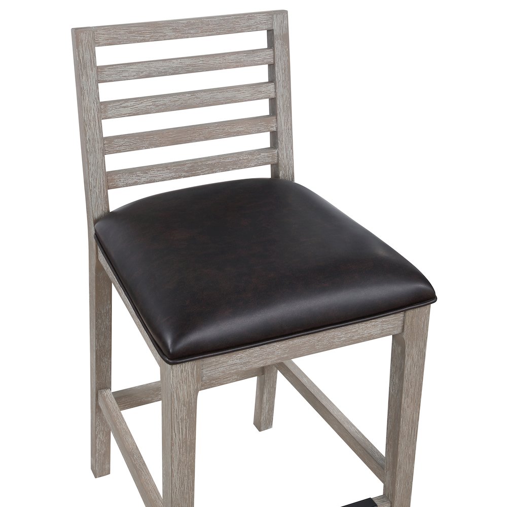 Siri 26″ Wood Stool – Driftwood Grey