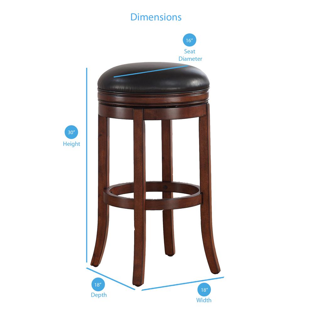 Stella 30″ Backless Swivel Stool – Medium Walnut