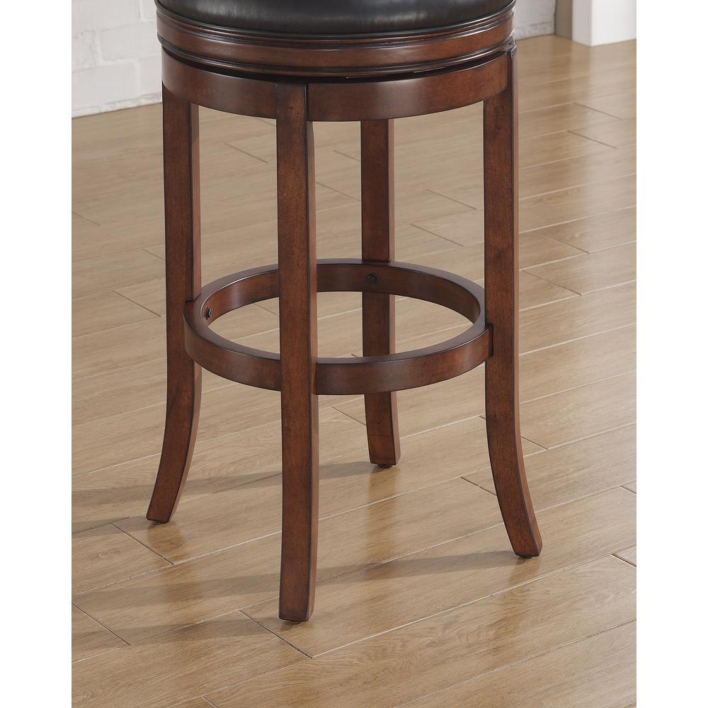 Stella 30″ Backless Swivel Stool – Medium Walnut