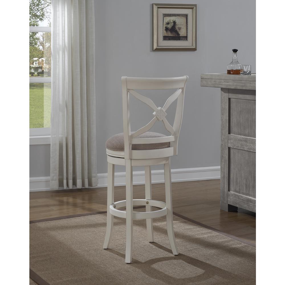 Accera 30″ Swivel Stool – Distressed Antique White