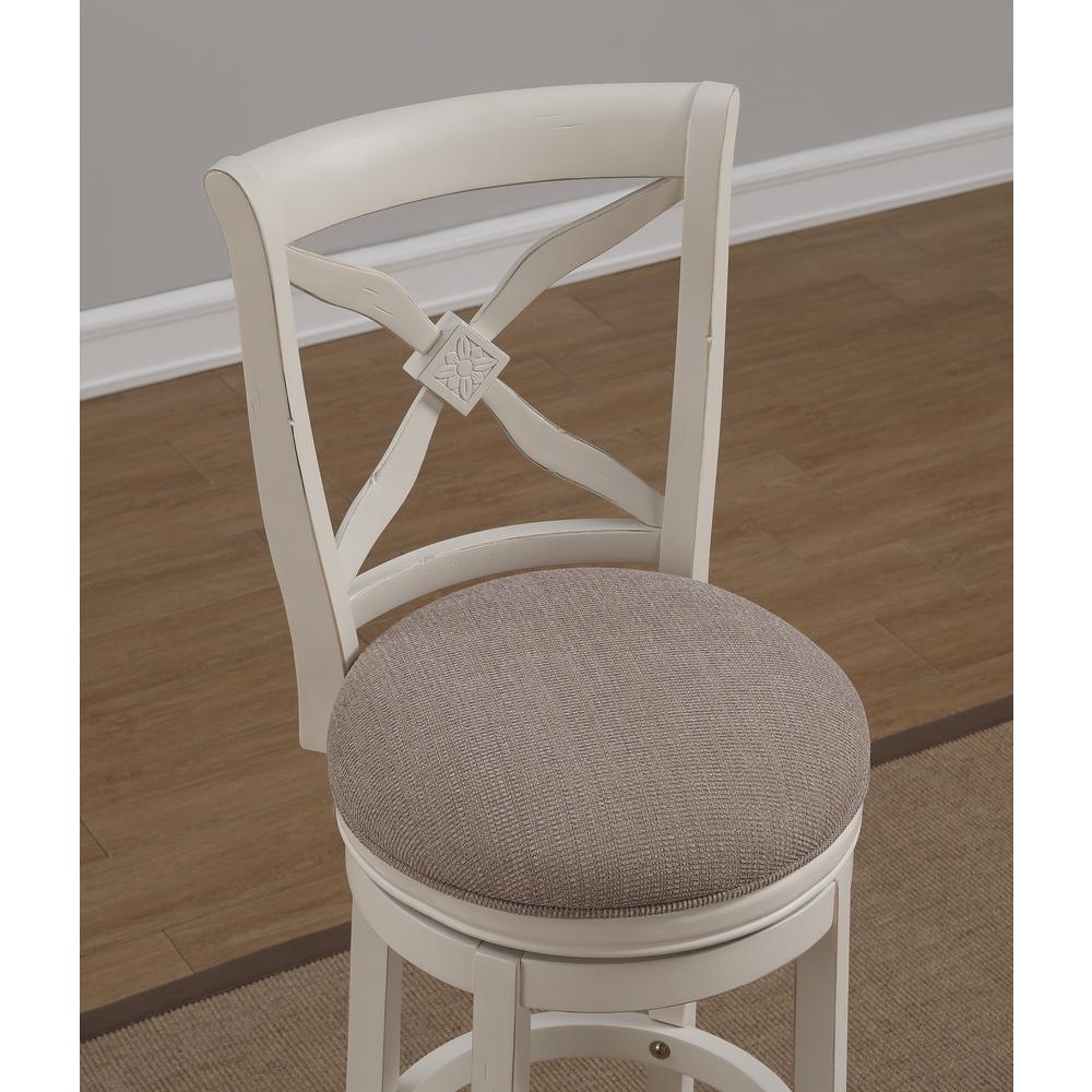 Accera 30″ Swivel Stool – Distressed Antique White