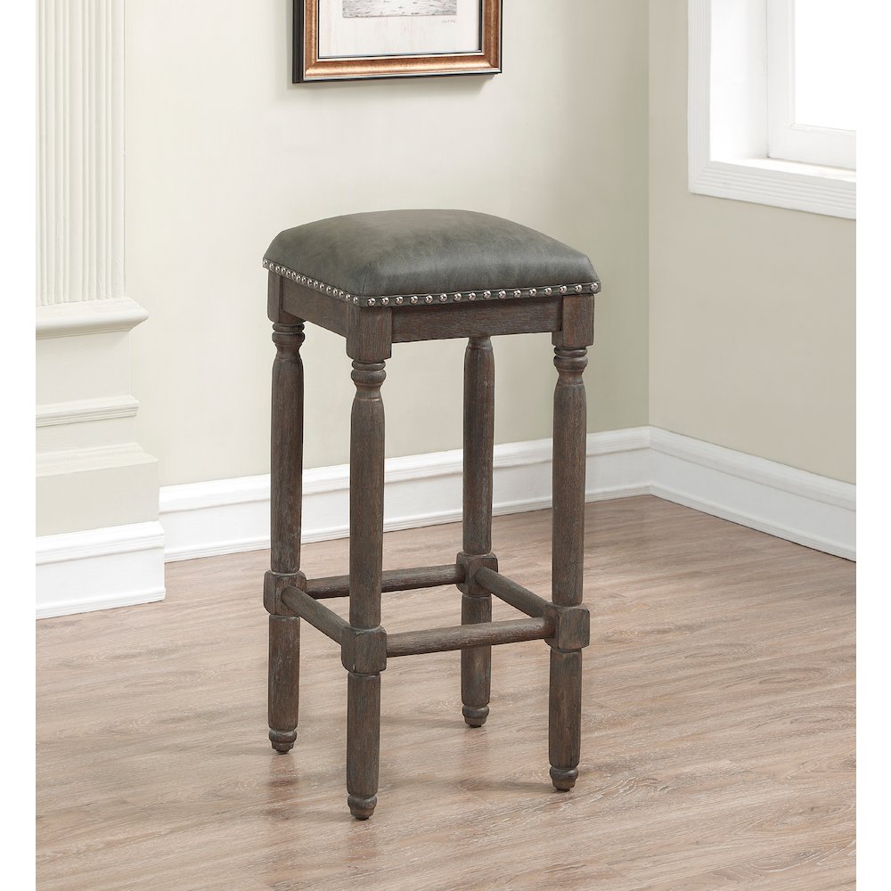 Bronson 30″ Backless Stool – Driftwood