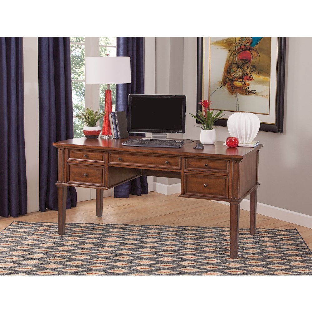 Sedona 60″ Storage Desk with Power – Cinnamon Cherry