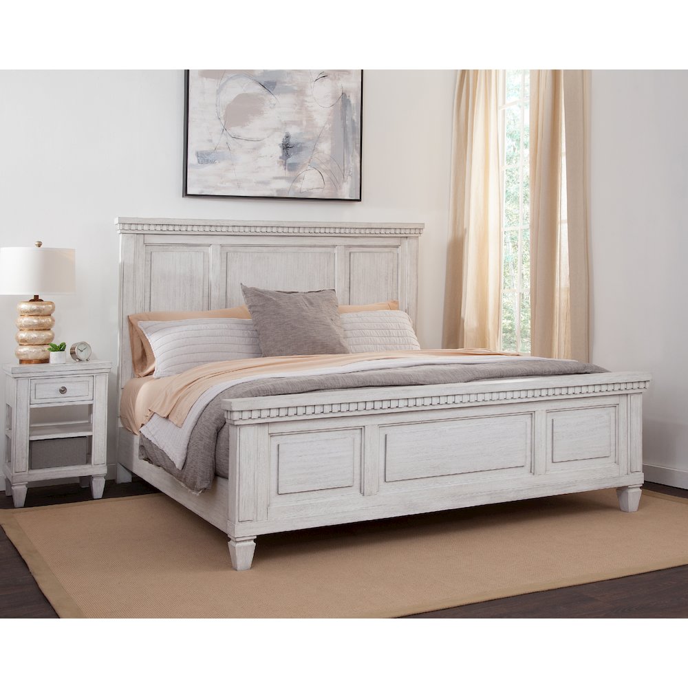 Salter Path Queen Bed – White Grain
