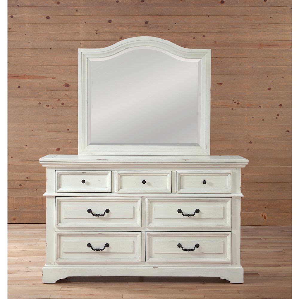 Stonebrook Dresser with Mirror – Distressed Antique White