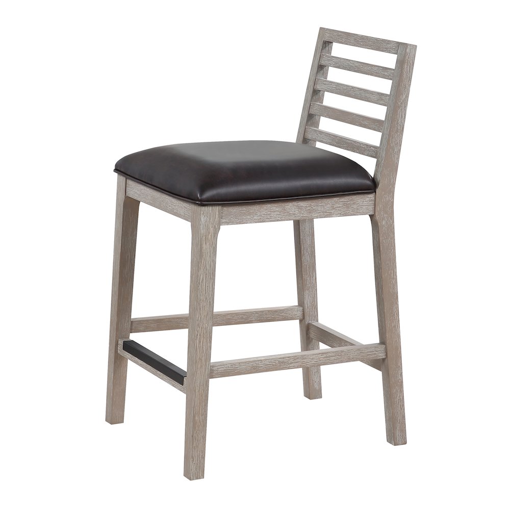 Siri 26″ Wood Stool – Driftwood Grey