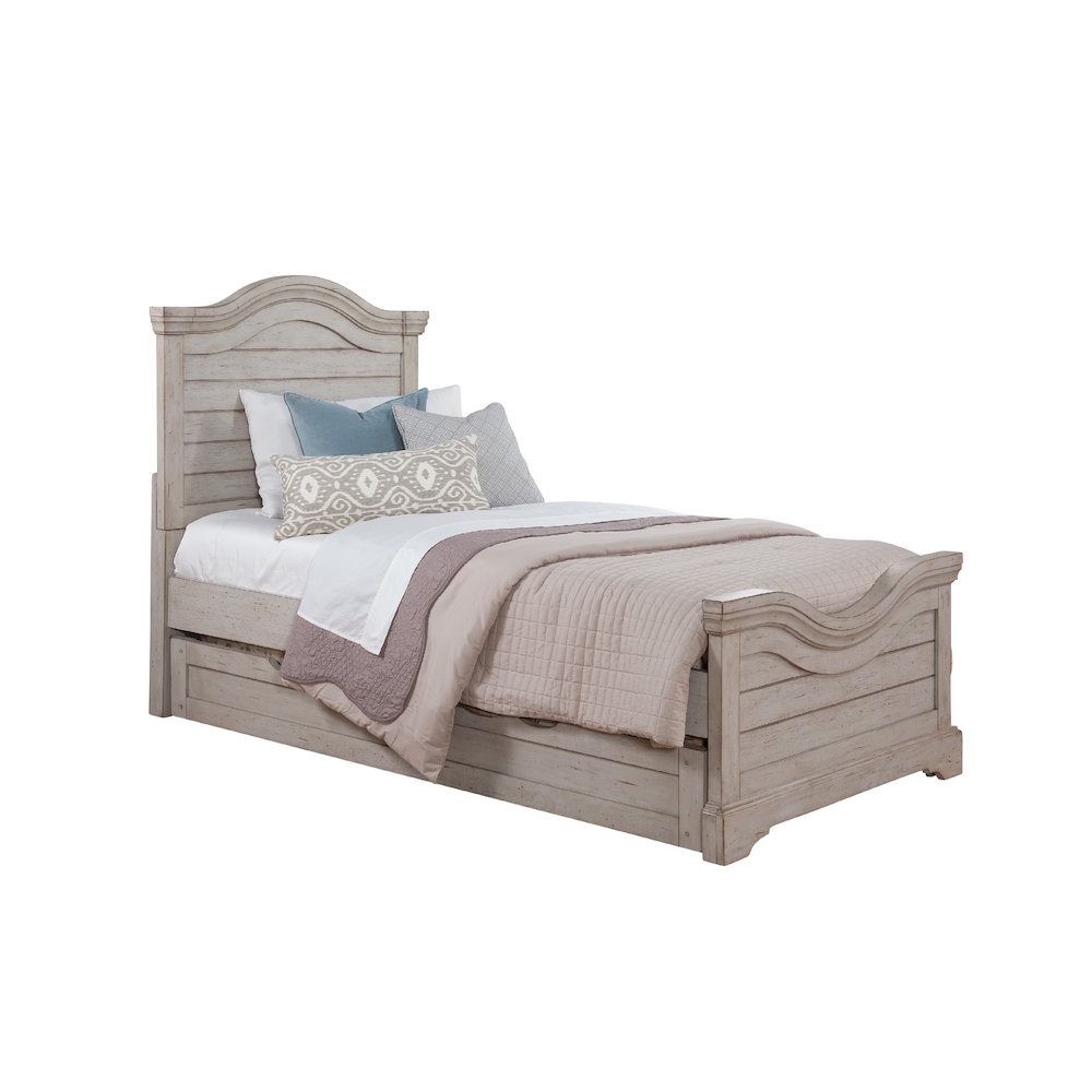 Stonebrook Twin Panel Bed – Light Distressed Antique Gray