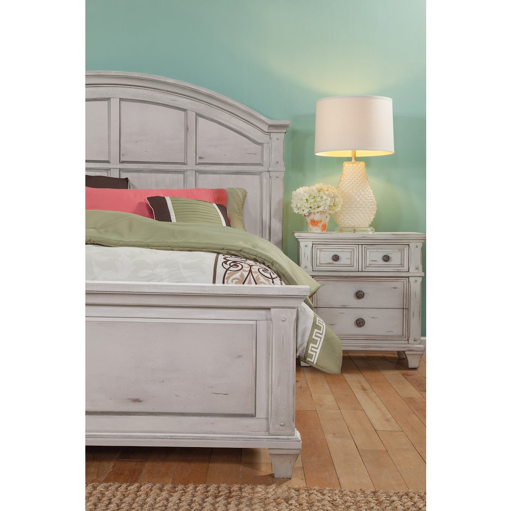 Sedona Queen Bed – Cobblestone White