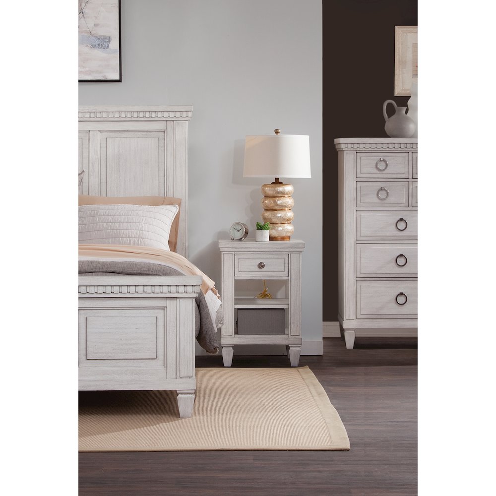Salter Path 1-Drawer Nightstand – White with Grain