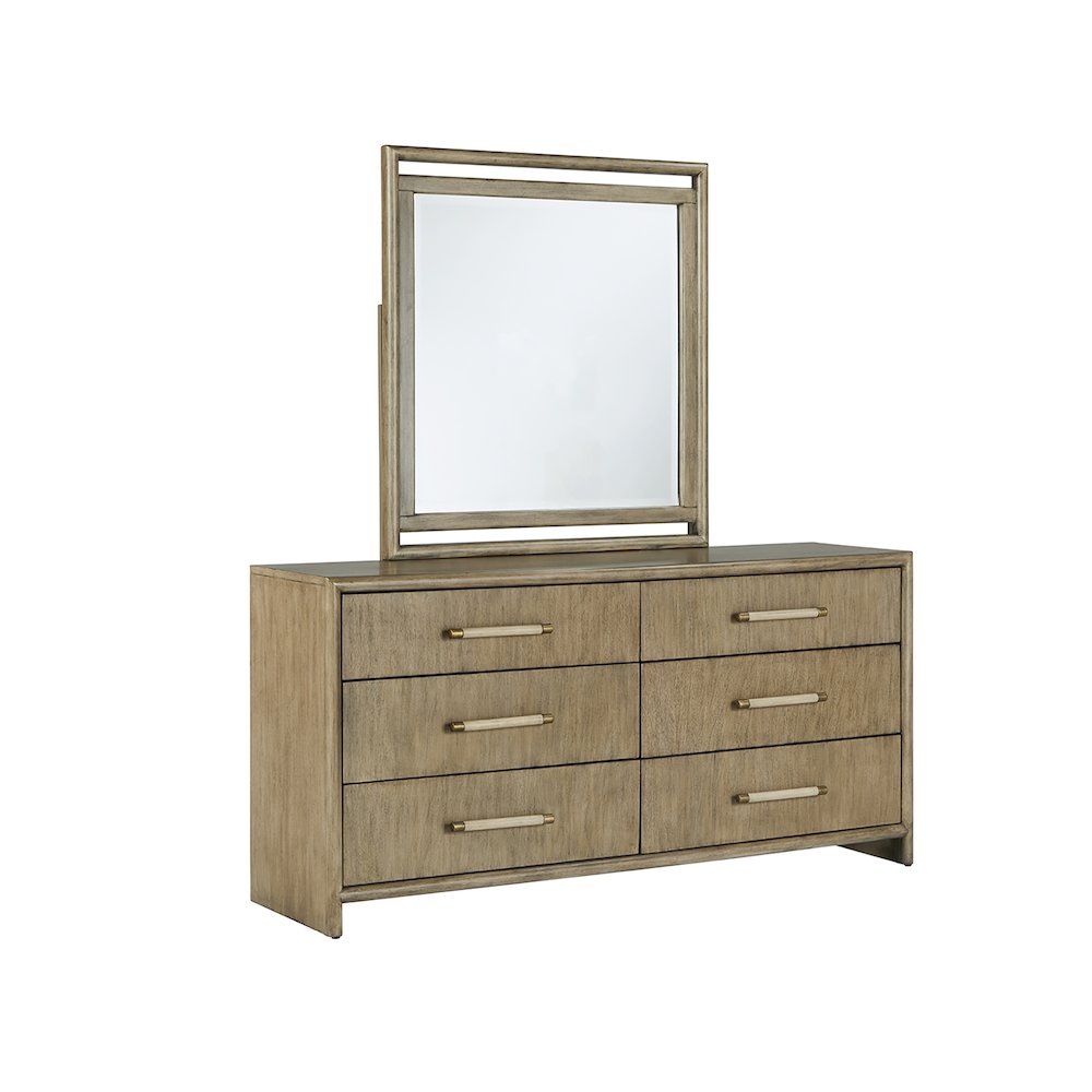 Arlington 6-Drawer Dresser with Mirror – Nutmeg