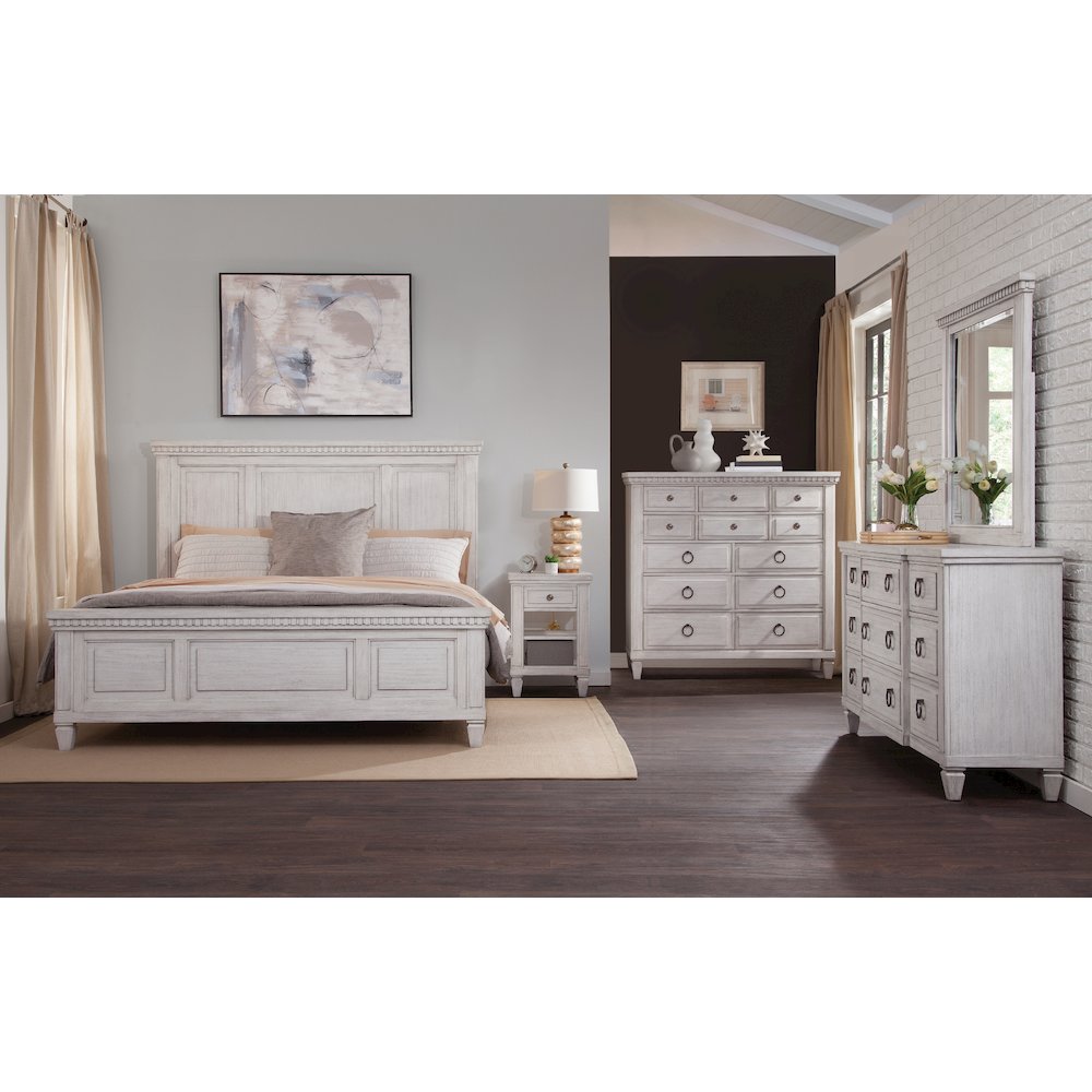 Salter Path Queen Bed – White Grain