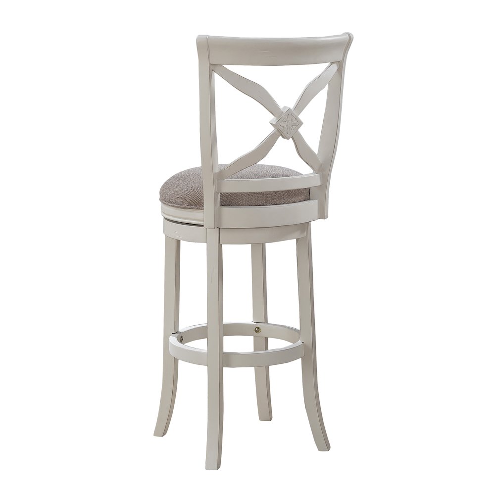 Accera 34″ Swivel Stool – Distressed Antique White